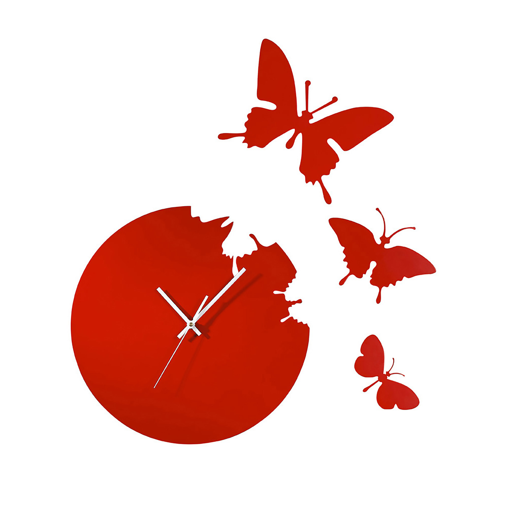 IL70113  Infinity Cutout Butterfly Clock Red